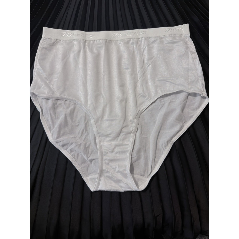 Breezies Panty Set 3Pc White‎ Briefs Lace Underwear UltimAir Size 10